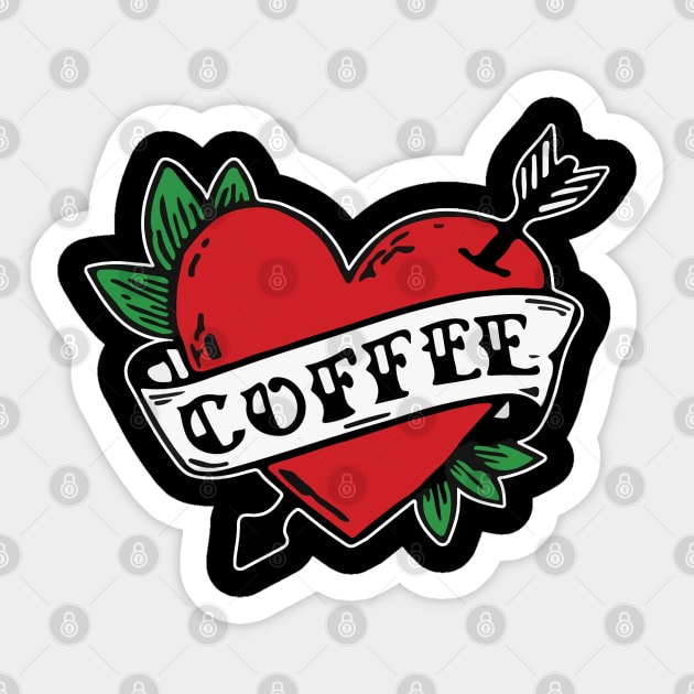 I Heart Coffee Sticker by HellraiserDesigns